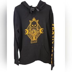 DISNEY HER UNIVERSE BINX HOCUS POCUS HOT TOPIC BLACK HOODIE. SIZE LARGE.